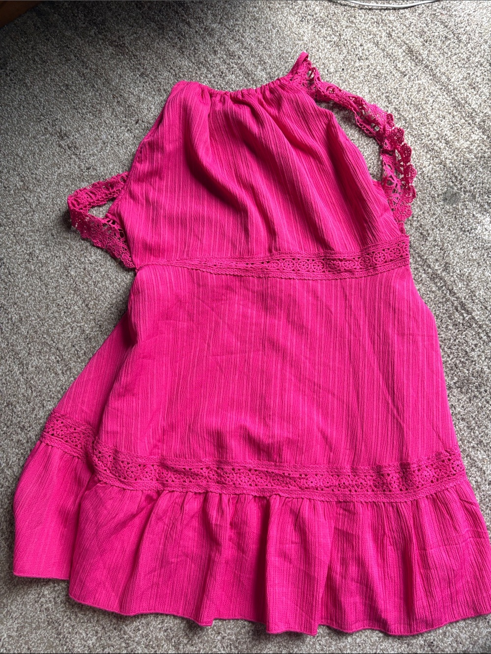 SHEIN Hot Pink Halter Neck Mini Dress - Picture 3 of 3